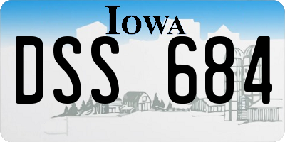 IA license plate DSS684