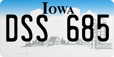 IA license plate DSS685