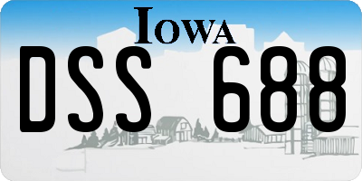 IA license plate DSS688