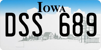 IA license plate DSS689