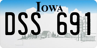 IA license plate DSS691