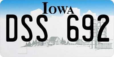 IA license plate DSS692