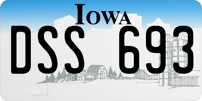IA license plate DSS693