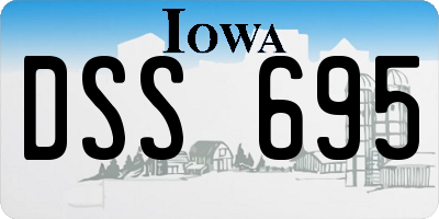 IA license plate DSS695