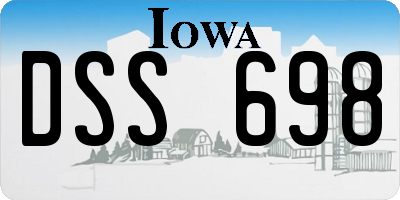 IA license plate DSS698