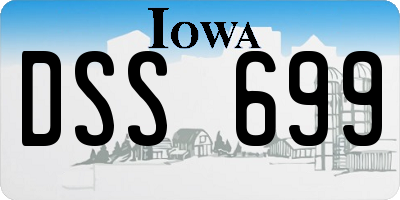 IA license plate DSS699