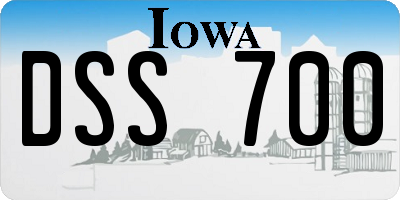 IA license plate DSS700
