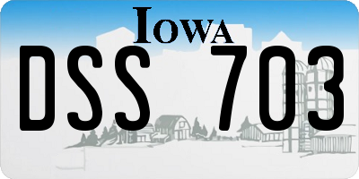 IA license plate DSS703
