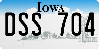 IA license plate DSS704