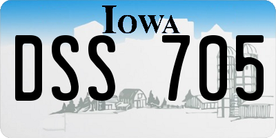 IA license plate DSS705