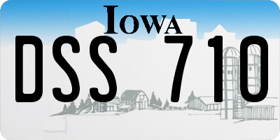 IA license plate DSS710