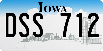 IA license plate DSS712