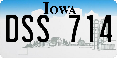 IA license plate DSS714