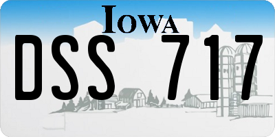 IA license plate DSS717