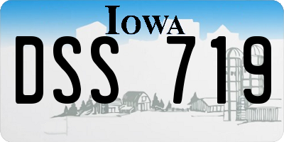IA license plate DSS719