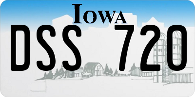 IA license plate DSS720