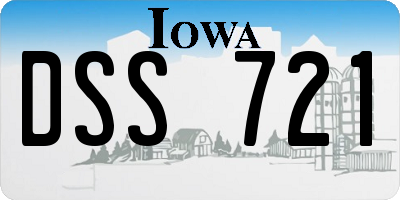 IA license plate DSS721