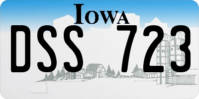 IA license plate DSS723