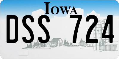 IA license plate DSS724