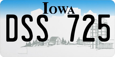 IA license plate DSS725