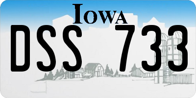 IA license plate DSS733