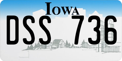 IA license plate DSS736