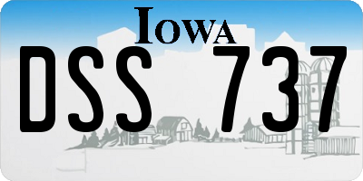 IA license plate DSS737