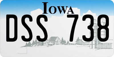 IA license plate DSS738