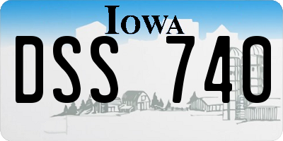 IA license plate DSS740