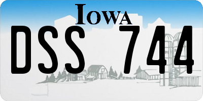 IA license plate DSS744