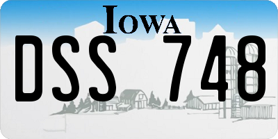 IA license plate DSS748