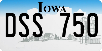 IA license plate DSS750