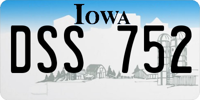 IA license plate DSS752