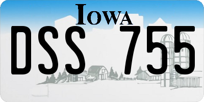 IA license plate DSS755