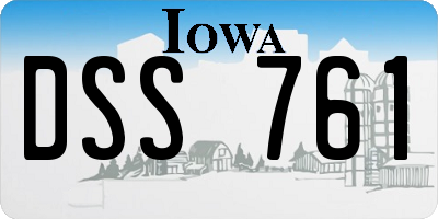 IA license plate DSS761
