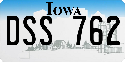 IA license plate DSS762