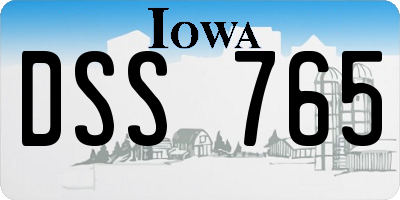 IA license plate DSS765