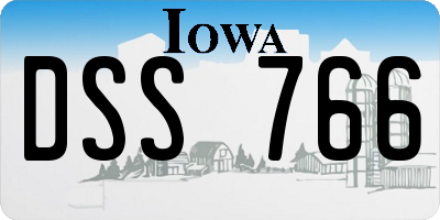 IA license plate DSS766