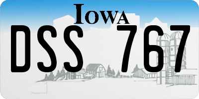 IA license plate DSS767