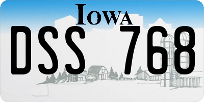 IA license plate DSS768