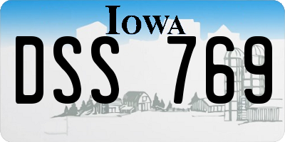 IA license plate DSS769