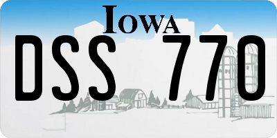 IA license plate DSS770