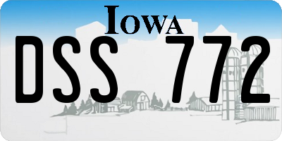IA license plate DSS772