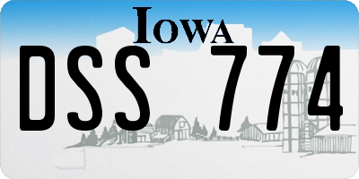 IA license plate DSS774