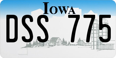 IA license plate DSS775