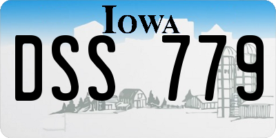 IA license plate DSS779