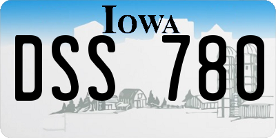 IA license plate DSS780