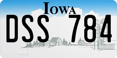 IA license plate DSS784