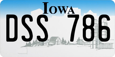 IA license plate DSS786