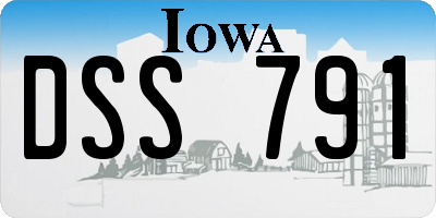 IA license plate DSS791